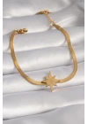 316L Çelik Gold Renk İtalyan Zincir Model Kutup Yıldızı Figür Kadın Bileklik - TJ-BB5932