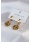 316L Çelik Gold Renk Kalp Model İşleme Detay Kadın Küpe - TJ-BKP7477