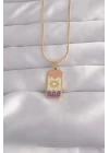 316L Çelik Gold Renk Karışık Mineli Ay Figür Tarot Kolye - TJ-BKO9032