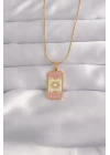 316L Çelik Gold Renk Karışık Mineli Ay Figür Tarot Kolye - TJ-BKO9036