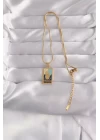 316L Çelik Gold Renk Karışık Mineli El Figür Tarot Kolye - TJ-BKO9035