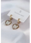 316L Çelik Gold Renk Kelebek Model Zirkon Taş Detay Kadın Küpe - TJ-BKP7482
