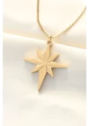316L Çelik Gold Renk Kutup Yıldızı Kolye - TJ-BKO8499