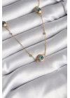 316L Çelik Gold Renk Nazar Boncuk Model Kadın Kolye - TJ-BKO8340
