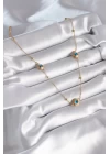 316L Çelik Gold Renk Nazar Boncuk Model Kadın Kolye - TJ-BKO8340