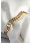 316L Çelik Gold renk Zikzak Model Ajda Bileklik - TJ-BB6485