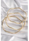 316L Çelik Gold renk Zikzak Model Ajda Bileklik - TJ-BB6485