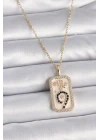 316L Çelik Gold Renk Zincir Akrep Burcu Zirkon Taşlı Kadın Kolye - TJ-BKO9465