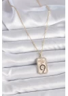 316L Çelik Gold Renk Zincir Akrep Burcu Zirkon Taşlı Kadın Kolye - TJ-BKO9465