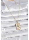 316L Çelik Gold Renk Zincir Balık Burcu Zirkon Taşlı Kadın Kolye - TJ-BKO9463