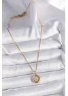 316L Çelik Gold Renk Zincir Gold Altın Model Kadın Kolye - TJ-BKO9572