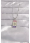 316L Çelik Gümüş Renk Karışık Mineli Ay Figür Tarot Kolye - TJ-BKO9044