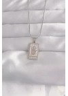 316L Çelik Gümüş Renk Pembe Mineli El Figür Tarot Kolye - TJ-BKO9050