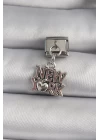 316L Çelik Gümüş Renk Sallantı New York Yazı Model Nomination Charm - TJ-BC1120