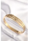 316L Çelik Kelebek Gold Renk Kadın Kelepçe Bilezik - TJ-BB6023