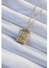 316L Çelik Zincir Eskitme Altın Renk Ay Figürlü Tarot Kolye - TJ-BKO9221