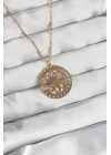 316L Çelik Zincir Gold Renk Lotus Model Kolye - TJ-BKO8902