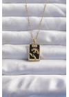 316L Çelik Zincir Gold Renk Sonsuzluk Detay Zirkon Taşlı Tarot Kolye - TJ-BKO8983