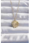 316L Çelik Zincir Gold Renk Zirkon Taşlı Star Model Kolye - TJ-BKO8976