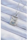 316L Çelik Zincir Gümüş Renk Zirkon Taşlı Ay Figürlü Tarot Kolye - TJ-BKO9252