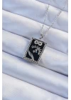 316L Çelik Zincir Gümüş Renk Zirkon Taşlı Sonsuzluk Figürlü Tarot Kolye - TJ-BKO9251