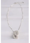 316L Çelik Zincirli Zirkon Taşlı S Harfli Silver Renk Bubble Kolye - TJ-BKO8590