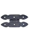 Antika Tarz Dekoratif Pirinç Düğmeli Menteşe - 117x57 mm, Oksit