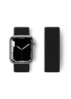 Apple Watch 38mm Hasırlı Cırtcırtlı Kordon - Siyah