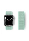 Apple Watch 38mm Hasırlı Cırtcırtlı Kordon - Turkuaz