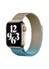 Apple Watch 38mm Metal Mıknatıslı Kordon - Metalik Gold-Mavi