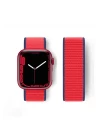 Apple Watch 42mm Hasırlı Cırtcırtlı Kordon - Kırmızı