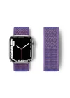 Apple Watch 42mm Hasırlı Cırtcırtlı Kordon - Lila