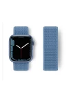 Apple Watch 42mm Hasırlı Cırtcırtlı Kordon - Mavi