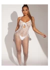 Beyaz Fantezi Kadın Seksi  Vücut Çorabı