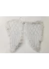 Beyaz Otrişli Dantel Tüllü Peri Kanadı ve Peri Tacı Seti 45x40 cm