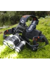 Boruit T6 Kafa Feneri 5000 Lumens 3Xcree Xm-T6+2R5 Lamba Led Kamp Lambası