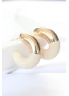 CCB Krem Gold Çift Renk Küpe - TJ-BKP8870