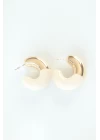 CCB Krem Gold Çift Renk Küpe - TJ-BKP8870