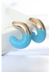 CCB Mavi Gold Çift Renk Küpe - TJ-BKP8876