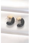 CCB Siyah Gold Çift Renk Küpe - TJ-BKP8875