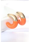CCB Turuncu Gold Çift Renk Küpe - TJ-BKP8873