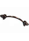 Dekoratif Zamak Yaprak Kulp - 96mm, Eskitme, 1 Adet