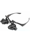 Gözlük Modeli 10X 15X 20X 25X Lens 2 Led Işıklı Büyüteç 9892G