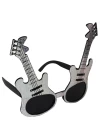 Gümüş Renk Rockn Roll Gitar Şekilli Parti Gözlüğü 15x15 cm