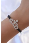 Gümüş Renk Zirkon Taşlı Taç Figür Makrome Bileklik - TJ-BB6215