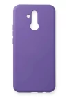 Huawei Mate 20 Lite Kılıf Nano içi Kadife Silikon - Koyu Mor