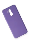 Huawei Mate 20 Lite Kılıf Nano içi Kadife Silikon - Koyu Mor