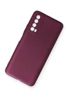 Huawei P Smart 2021 Kılıf First Silikon - Mürdüm