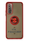 Huawei P Smart 2021 Kılıf Montreal Yüzüklü Silikon Kapak - Kırmızı