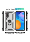 Huawei P Smart 2021 Kılıf Sofya Yüzüklü Silikon Kapak - Gümüş
